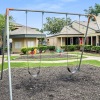 a playground with a swing set