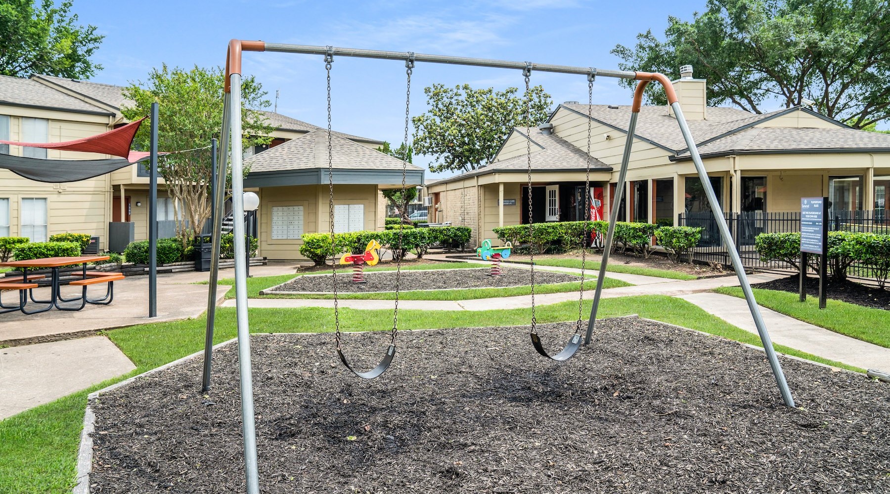 Enjoy our resident-only features a playground with a swing set
